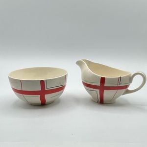 Vintage  cream and sugar bowl and England MCM hand painted